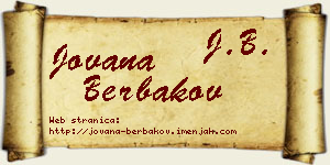Jovana Berbakov vizit kartica